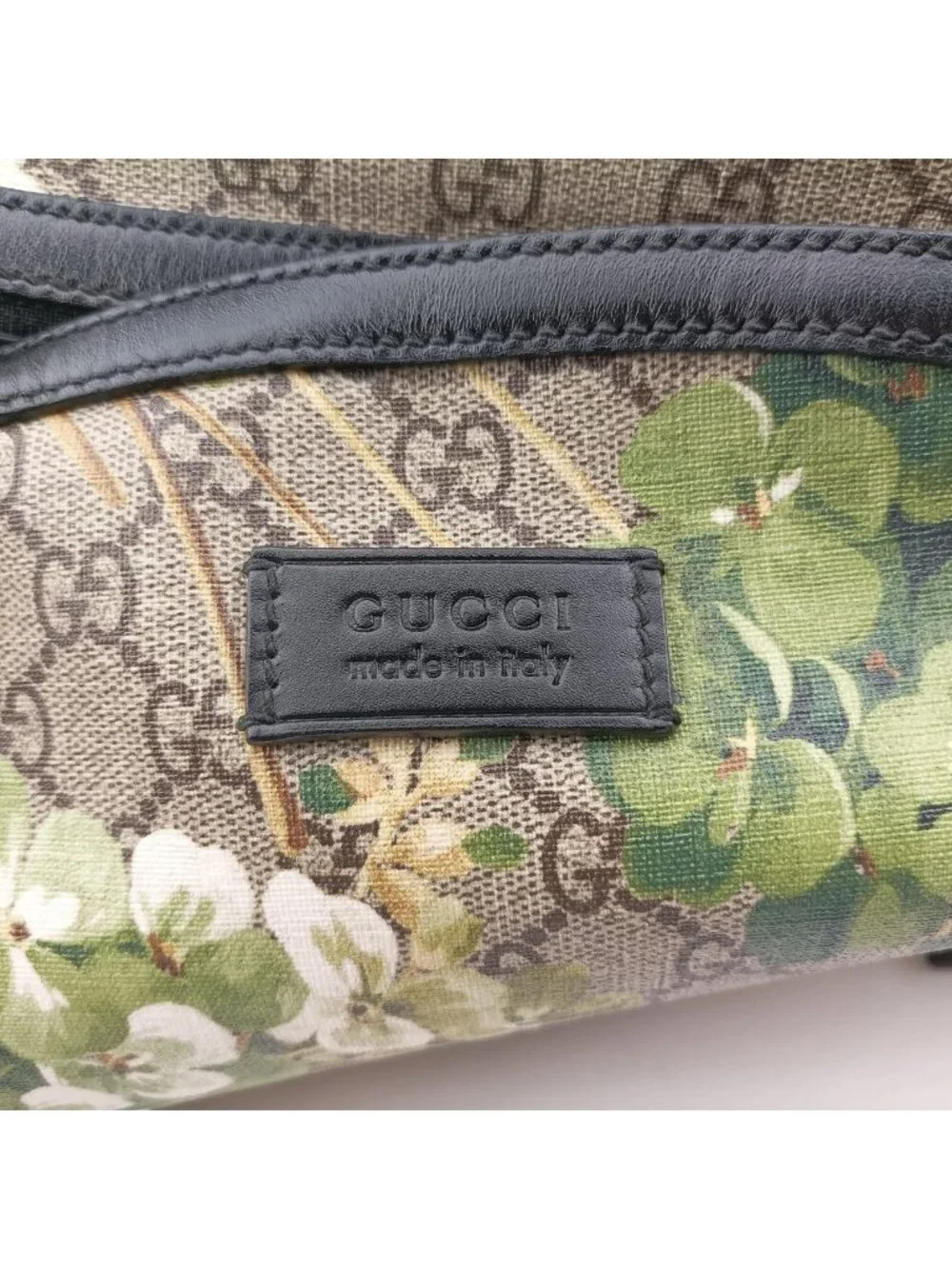 Gucci GG Blooms Black Beige Multi Leather Backpack
